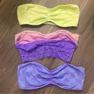 Victoria’s Secret PINK Lacy Bandeau Bra Bundle Size Small